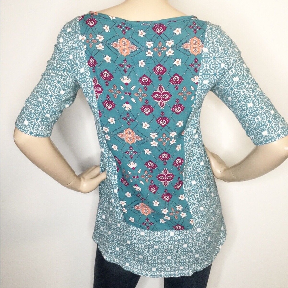 Anthropologie Akemi + Kin Floral Halifax Sleeve High Low Blouse - Picture 9 of 9